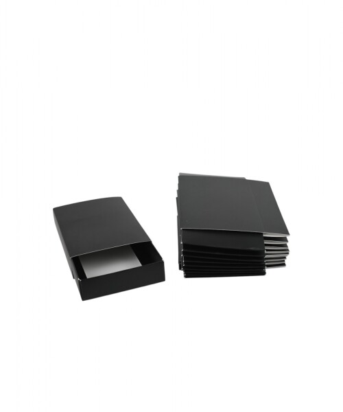 Pack x 20 unid - caja 13 laminada tipo caja fosforo 10x14x3 cm. NEGRO