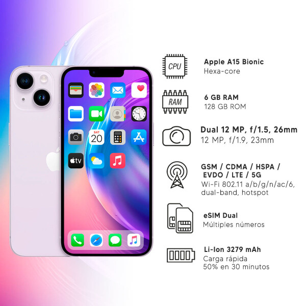 Iphone 14 6/128 Gb 5g VIOLETA