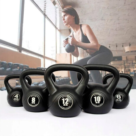 Pesa Rusa Kettlebell 2kg Recubierta Pvc Negro