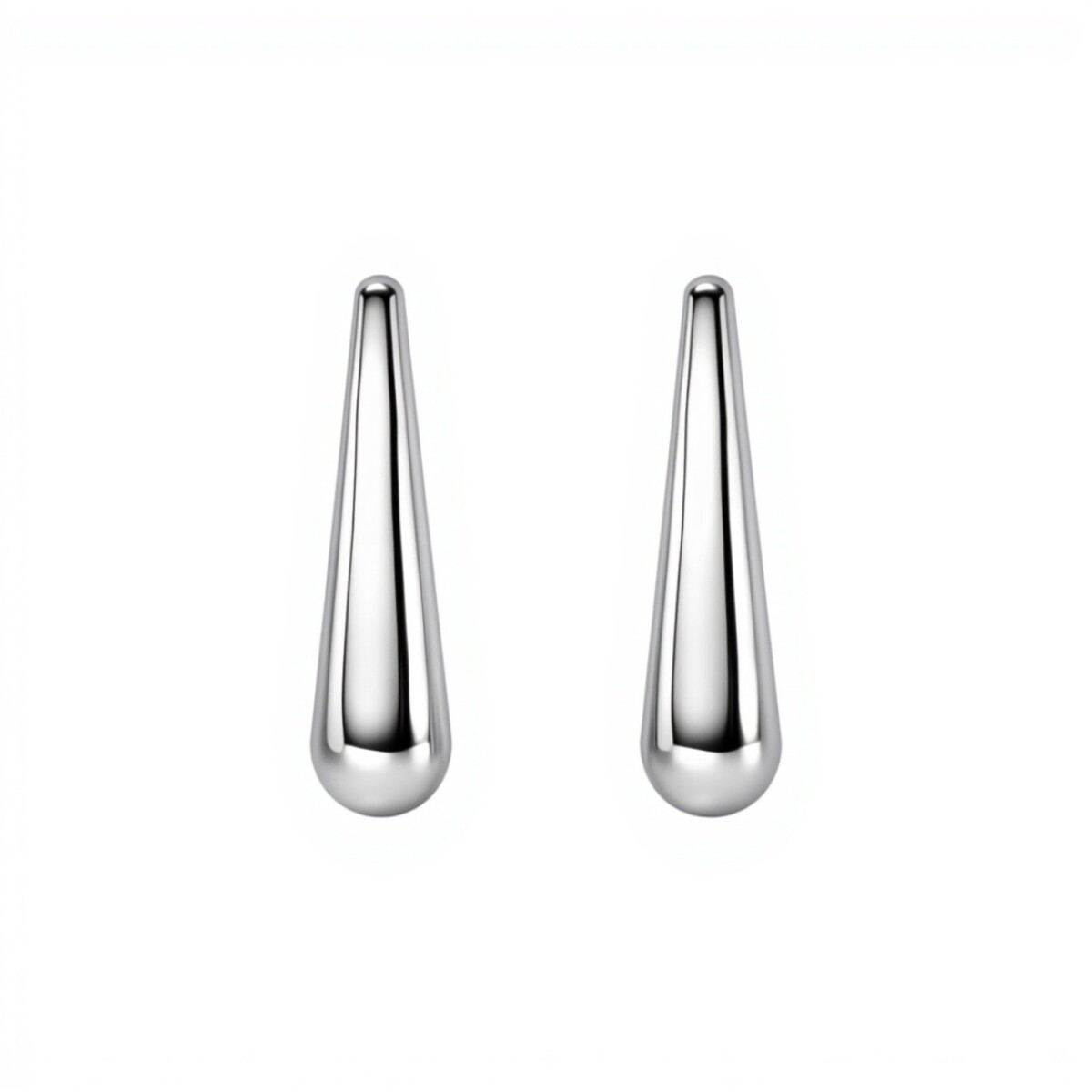 Caravanas Gota larga - Plata inflada - CA4331 - sinpiedra 