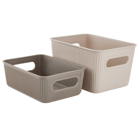 Caja de almacenaje JUNSELE 2 uds arena Arena