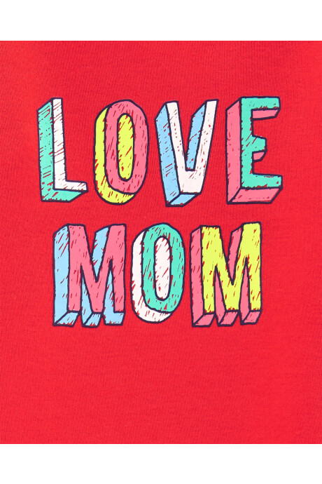 Body de algodón manga corta estampa "love mom" Sin color