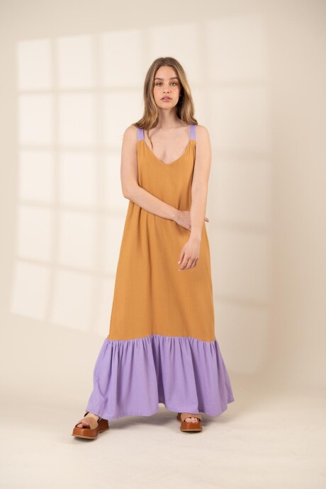 VESTIDO SEVILLA CAMEL-LILA