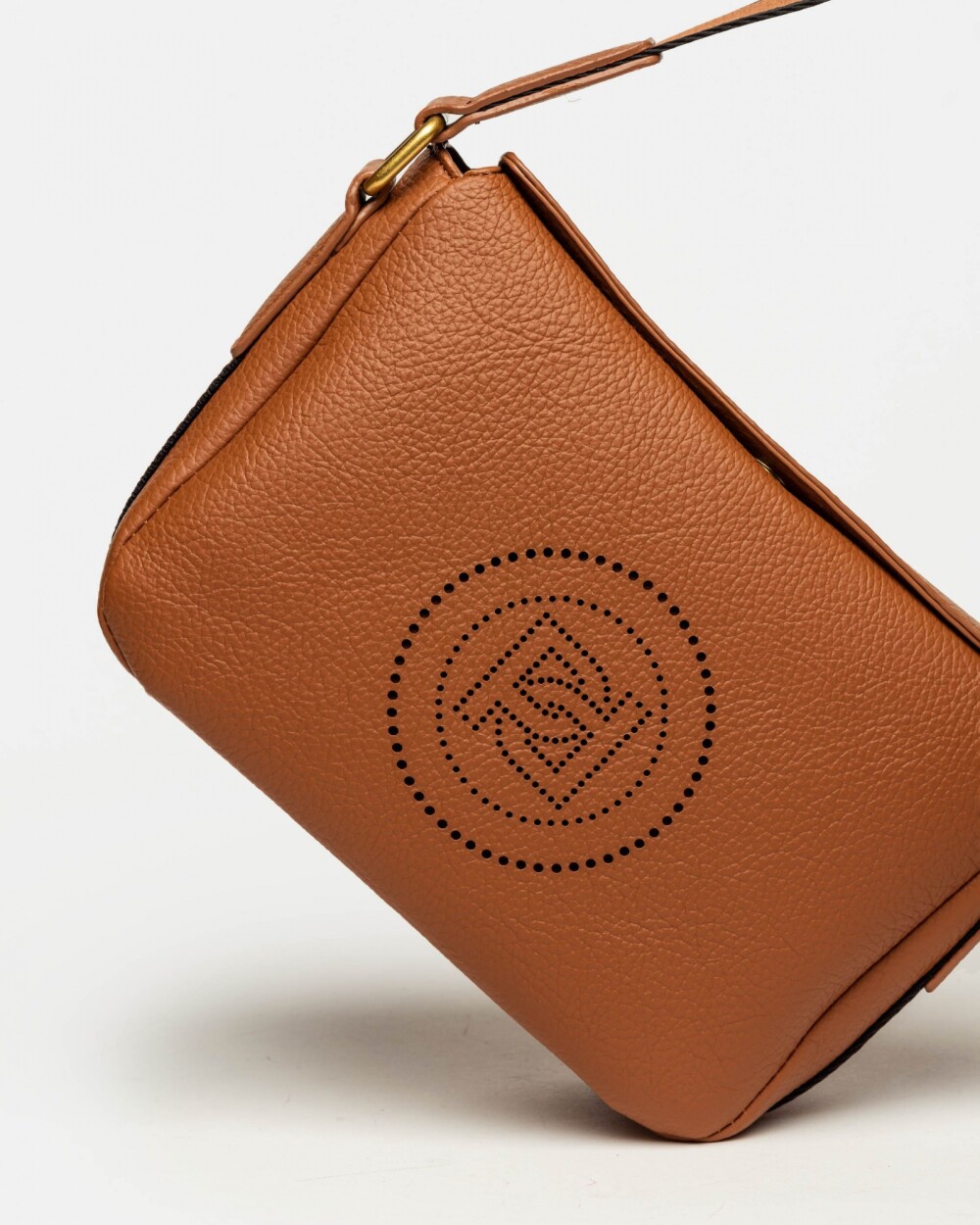 Bandolera Key en efecto cuero graneado Cuoio