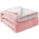 Frazada Manta Polar Termica Con Corderito 2 Plazas Rosa