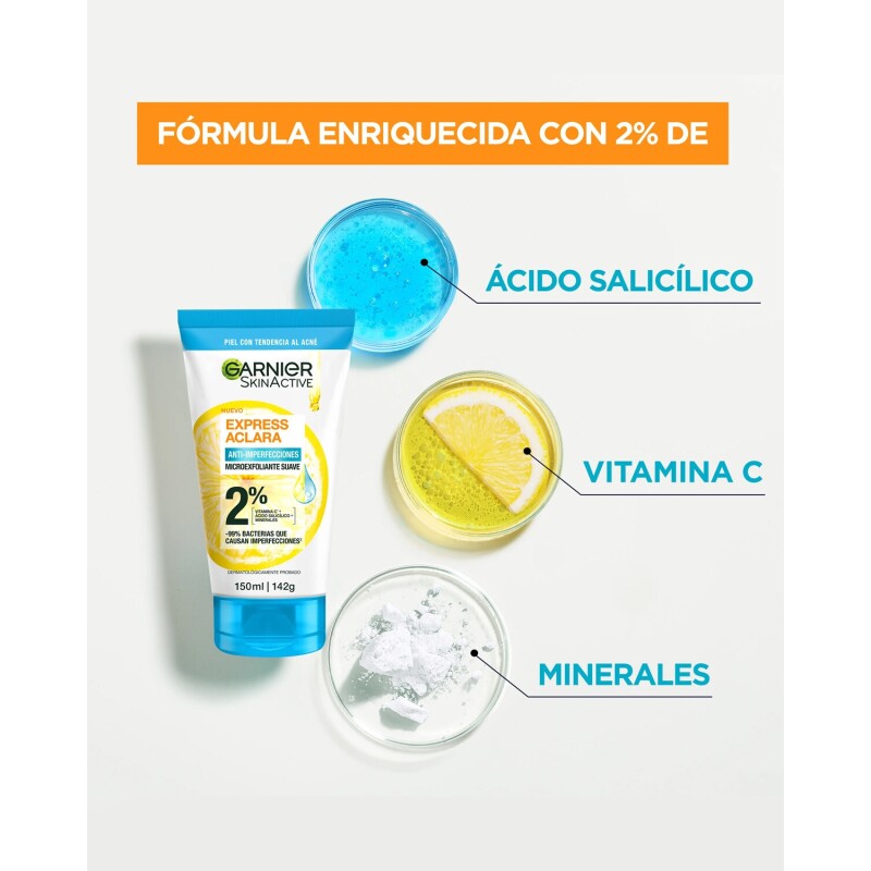 Limpiador Profundo Garnier Anti-Imperfecciones Express Aclara 150ml Limpiador Profundo Garnier Anti-Imperfecciones Express Aclara 150ml