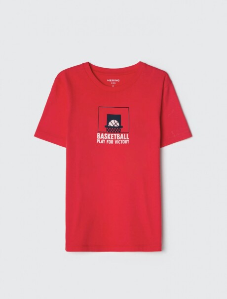 CAMISETA INFANTIL CON ESTAMPA ROJO