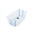 Baño Stokke Flexibath Plegable Transparente y Celeste