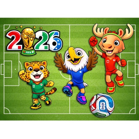 Láminas Mundial Mascotas Cancha - Rect