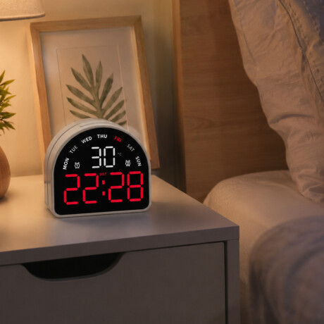Reloj digital con indicador de temperatura Arco Rojo