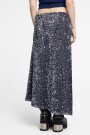 Falda midi de lentejuela Plata