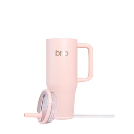 Vaso Térmico Brio Con Tapa Y Sorbito 1200 Ml Rosa pastel