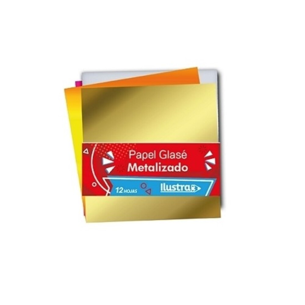 Papel Glasé Ilustra Metalizado 12 H 11x11 Cm #Papel Glasé Ilustra Metalizado 12 h 11 x 11 cm