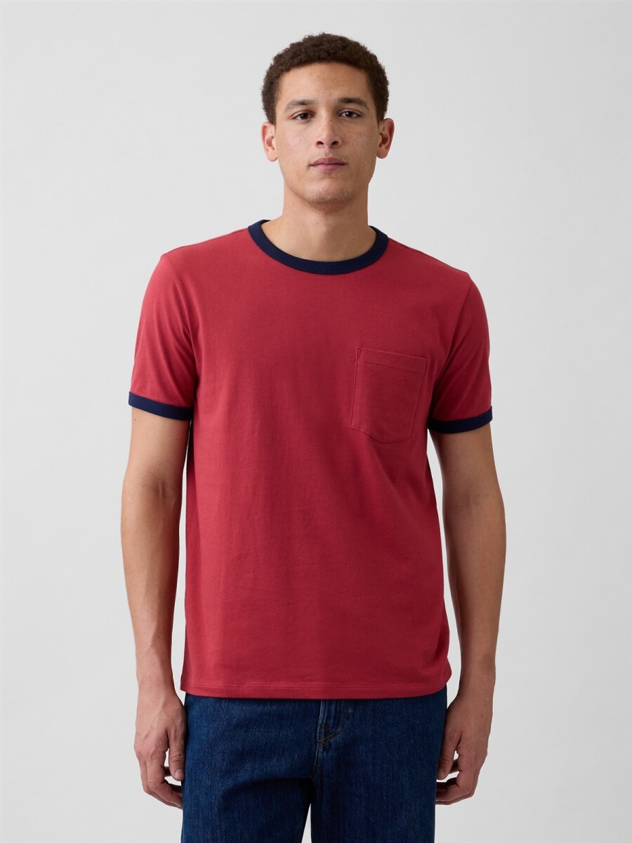 Remera Con Bolsillo Hombre - Barn Red 