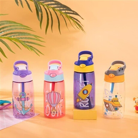 Botella animada con pico automático Rosado