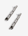 Aros Colgantes Largos Metal Aros Colgantes Largos, Espiral - Plateado Rodio