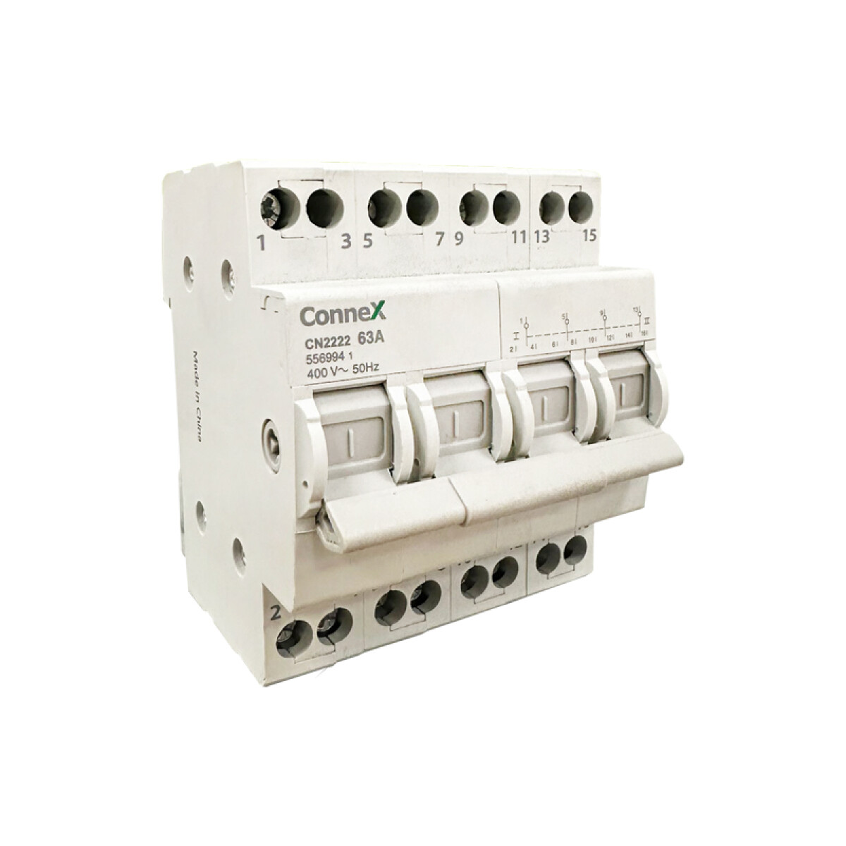 Doble vía manual p/riel 4P 63A (I - 0 - II) - CN2222 