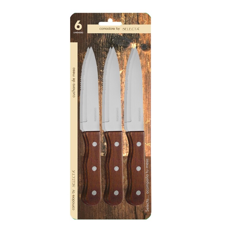 SET X6PZAS CUCHILLOS GRAN ASADO 1.5MM M.MADERA SET X6PZAS CUCHILLOS GRAN ASADO 1.5MM M.MADERA