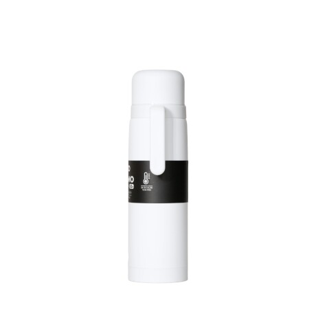 Termo brio premium 1 litro con pico cebador en acero inox Blanco