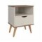 Mesa De Luz Dormitorio Nórdica 1 Cajón Grecia Beige