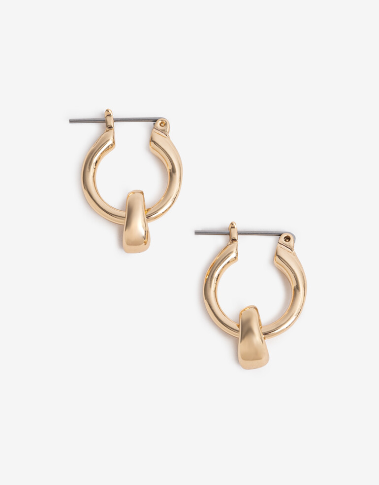 Aros Argollas Metal Argollas De Metal Bañado En Oro - Dorado