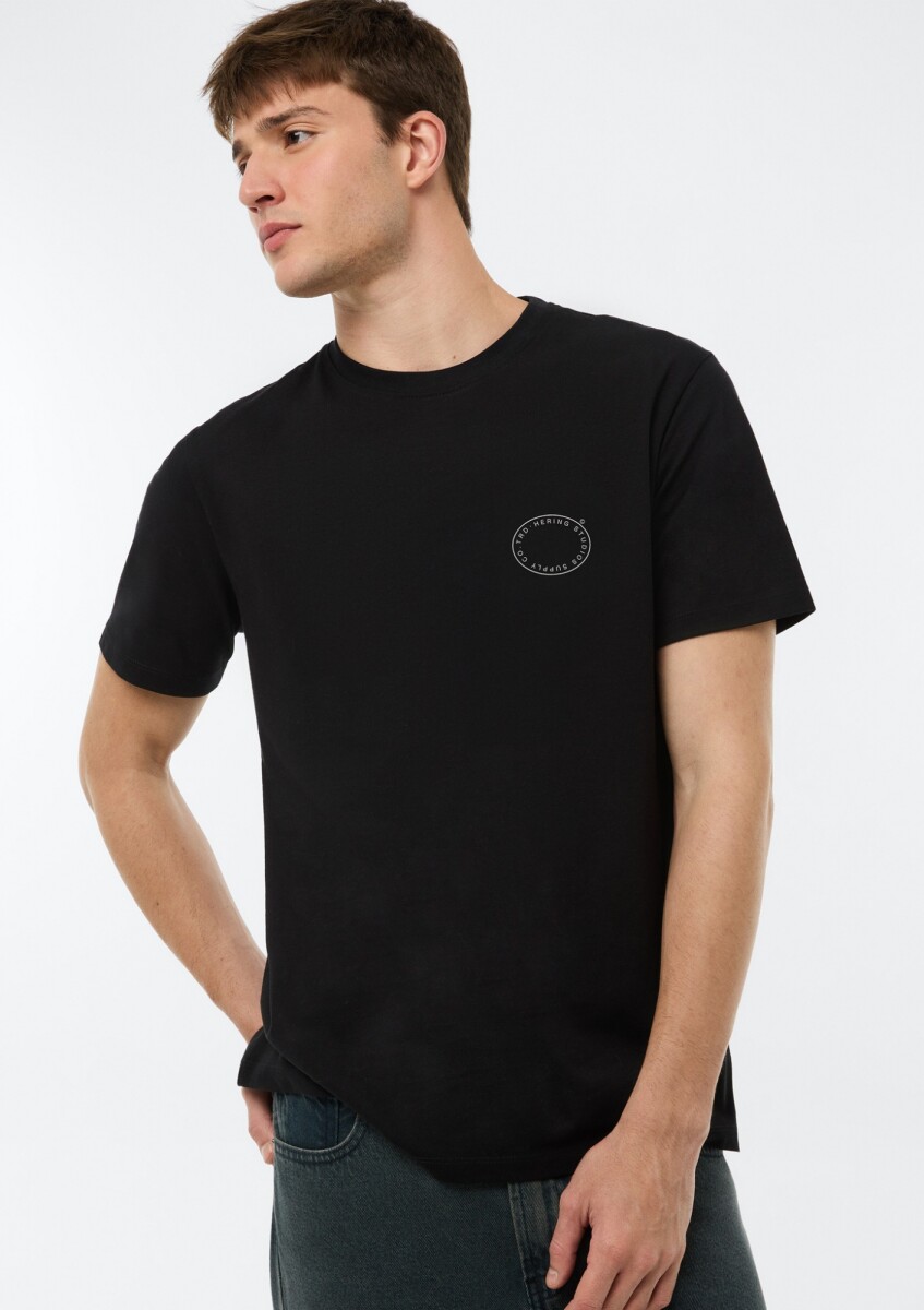 CAMISETA MANGA CORTA CON ESTAMPA - NEGRO 