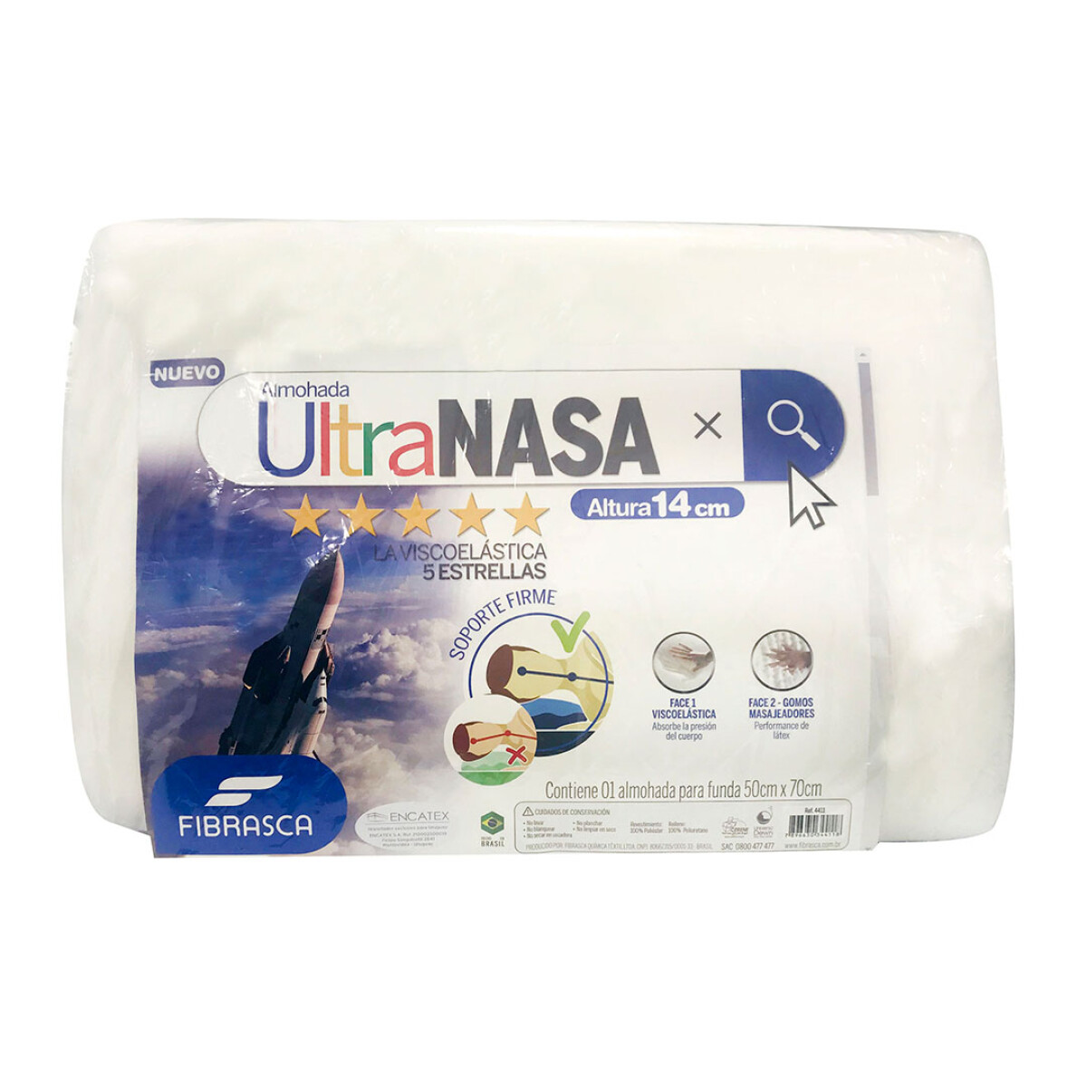 Almohada Ultra Nasa ViscoElastica 5 Estrella Forma Masaje - 001 