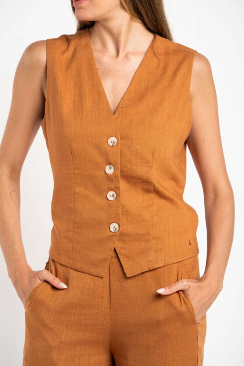 Chaleco Lino - Cobre 