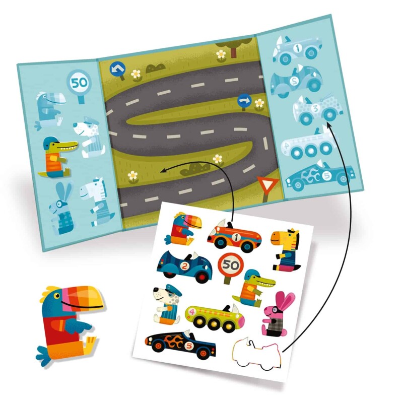 Set de stickers reposicionables Autos