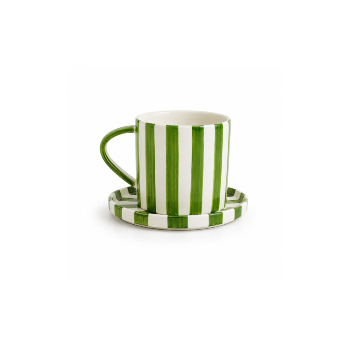 Taza de Cerámica Rayas Green