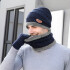 Kit Set Invierno Gorro Bufanda Cuello Guantes Abrigo Unisex ® Color Variante Gris Azul
