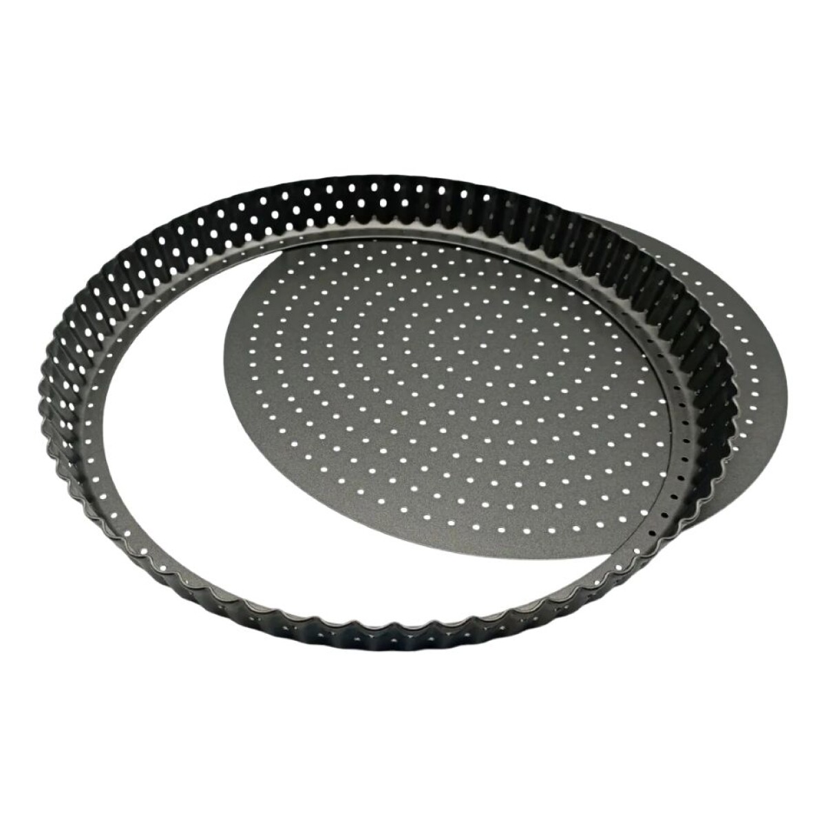 TARTERA PERFORADA ACERO CARBONO FONDO REMOVIBLE 24 cms 