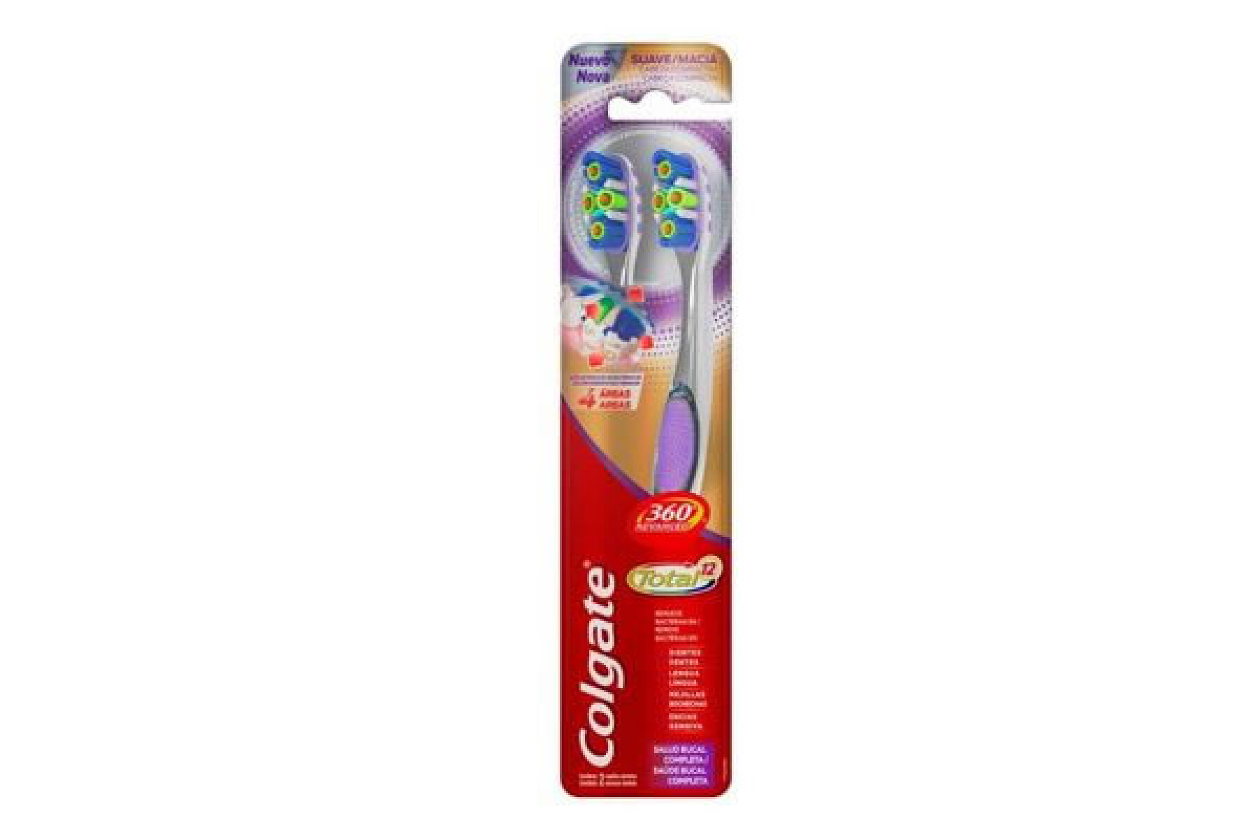 Colgate 360 Total 12 Cepillo x2 – Kit Completo de Higiene Dental
