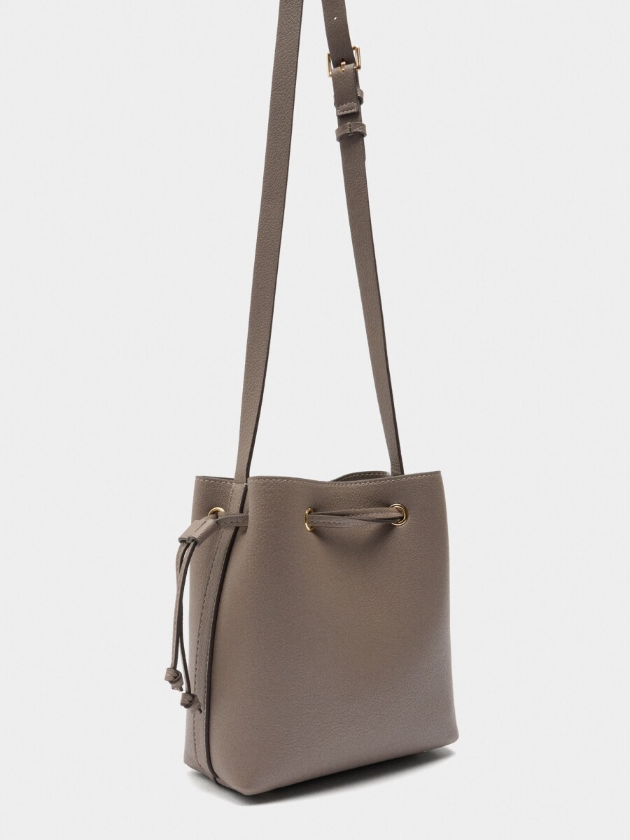 Bolso Bandolera Con Cordón taupe