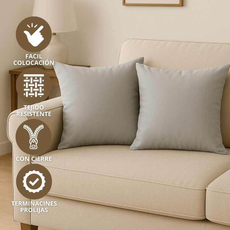 Set x2 Almohadones con Relleno 43 x 43 cm GRIS
