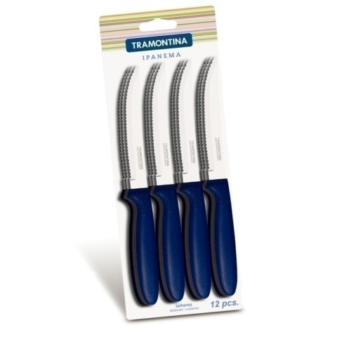 Cuchillos 12 piezas, mango azul "IPANEMA" TN8505