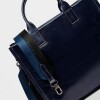 Cartera de Mano Capri En Cuero Liso Azul