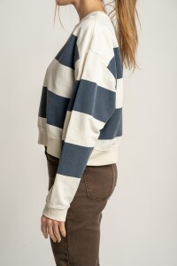 Sweater Algodon Rayas Navy Marino