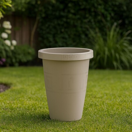 MACETA CILINDRICA 14,5 LITROS BEIGE BEIGE