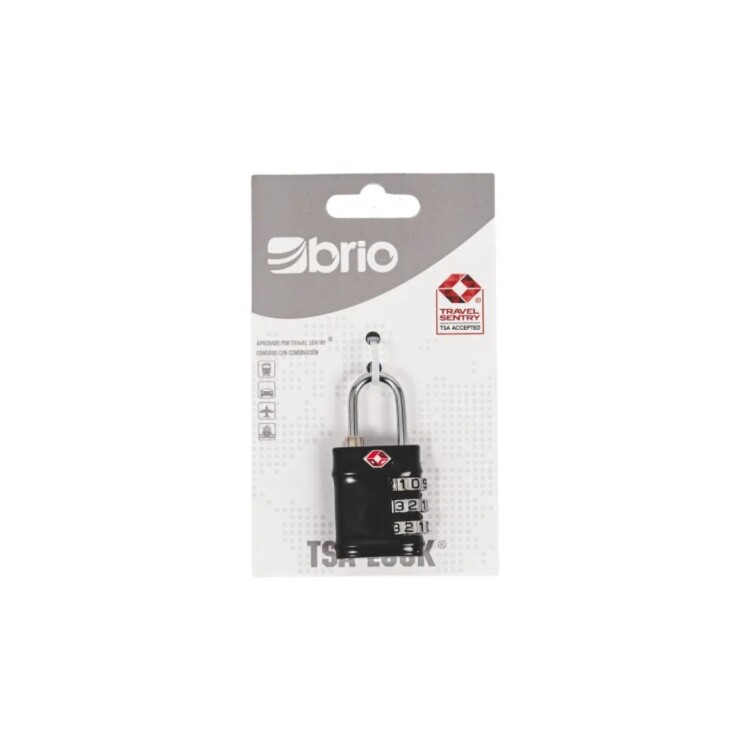 CANDADO PARA VALIJA CON COMBINACION BRIO NEGRO