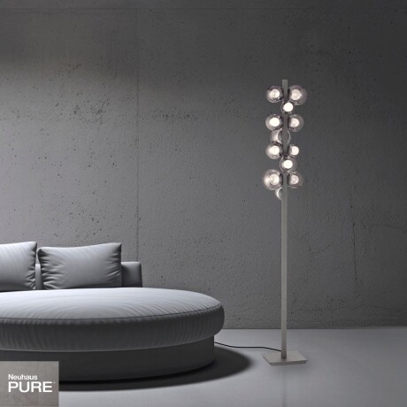 Lampara de pie Esferas vidrio ahumado 29W -160cm dimerizable, 3 colores de luz Lampara de pie Esferas vidrio ahumado 29W -160cm dimerizable, 3 colores de luz