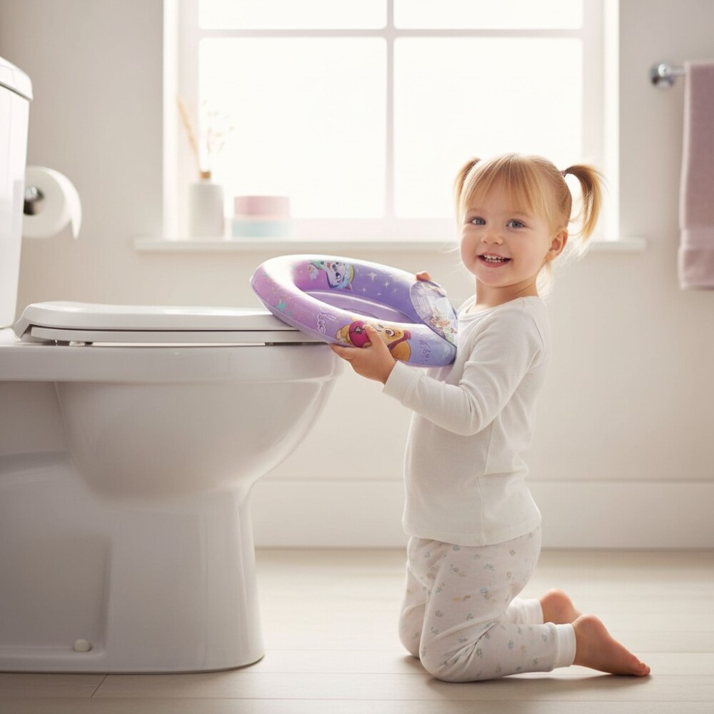 Reductor inodoro acolchonado paw patrol rosado