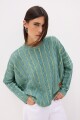 Sweater Oceano Crop Verde/Petroleo