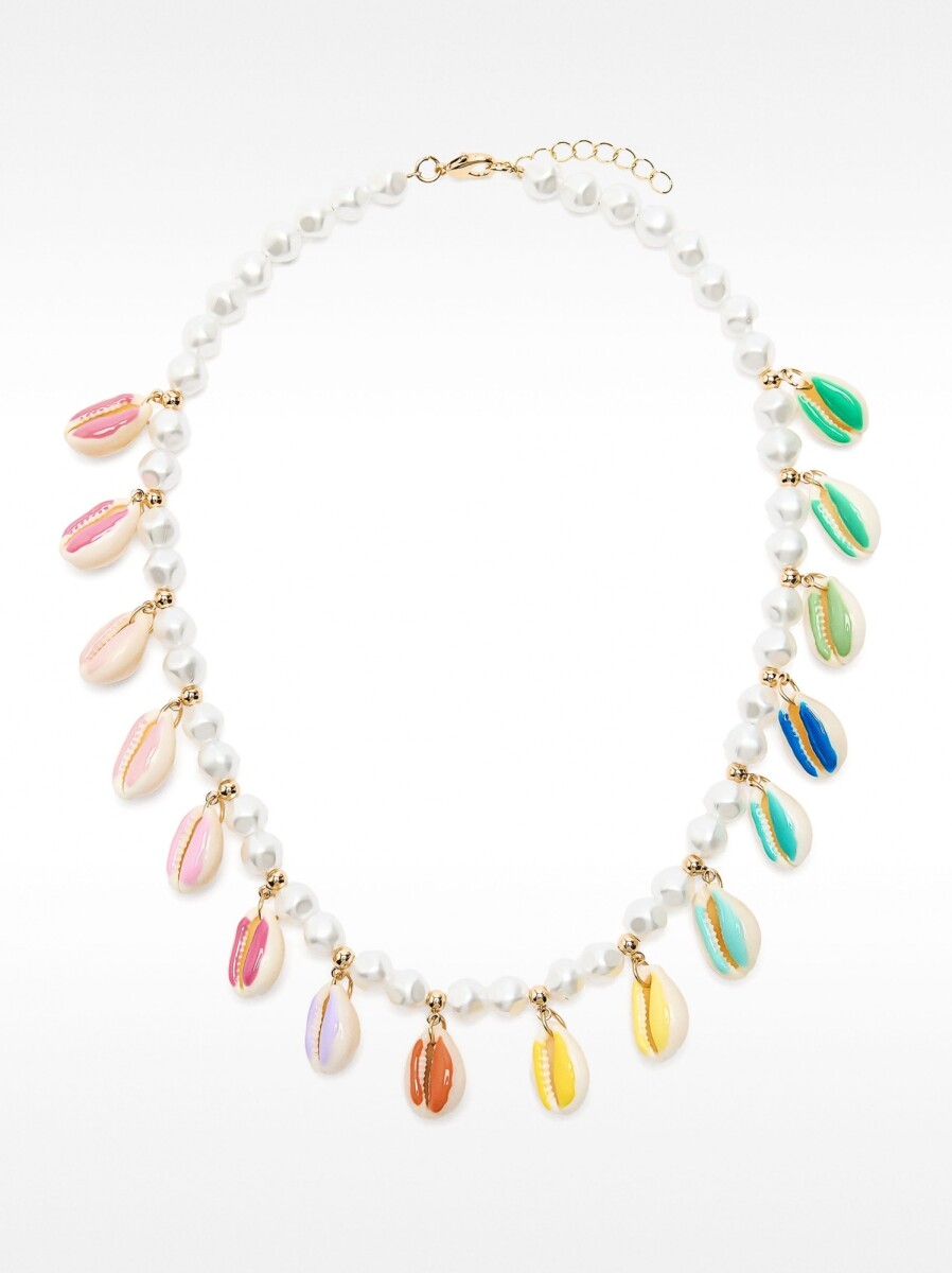 Collar Con Conchas Esmaltadas Multicolor - multicolor 