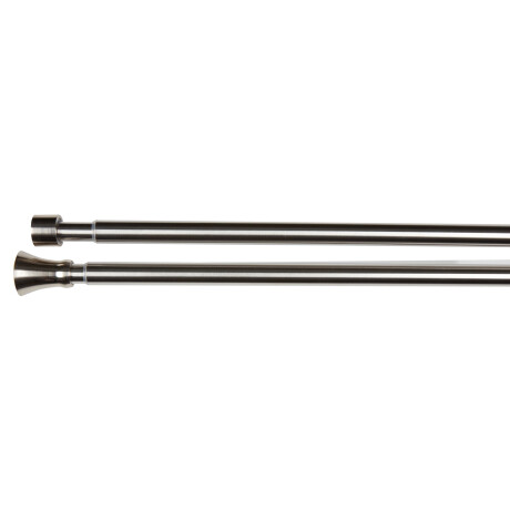 Barra cortina doble CONE 200-340cm acero Plateado