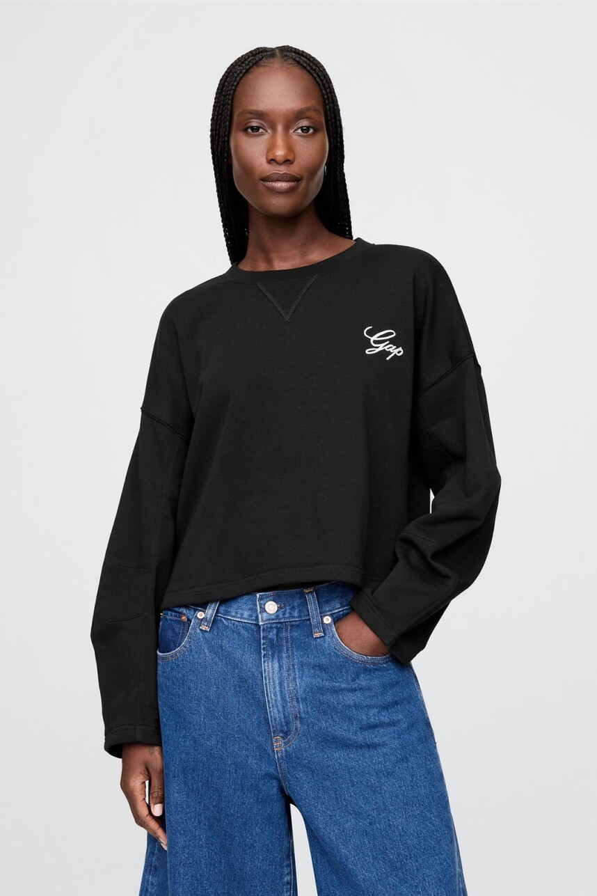 Canguro Logo Gap Sin Felpa Mujer True Black