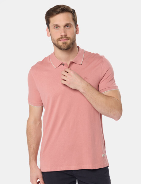 REMERA POLO JERSEY RAYADA Coral