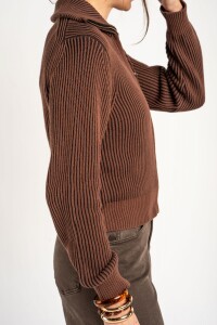 Campera Tejida Algodón Chocolate