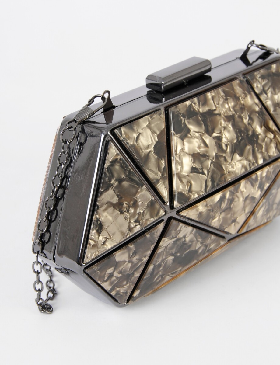 Clutch acrilico hexagonal - negro 