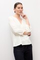 Blusa plumeti escote V crudo